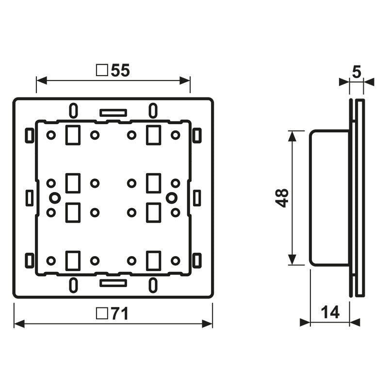 JUNG KNX 4 Kanaal Universeel Touch Module Met Temperatuur Sensor - 42941ST