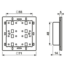JUNG KNX 4 Kanaal Universeel Touch Module Met Temperatuur Sensor - 42941ST