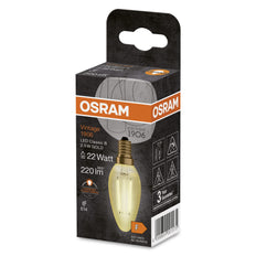 Vintage 1906 Led Kaars Goud E14 2.5W 2400K - 4099854091575 [2 Stuks]