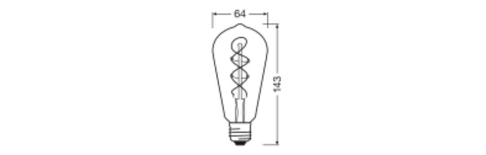 Vintage 1906 LED Edison E27 4W Dimbare Gouden Filament Lamp - 4099854090103