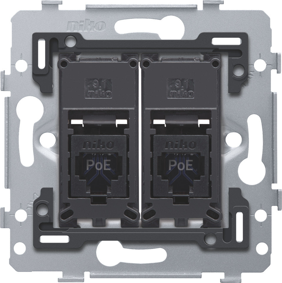 Dual RJ45 UTP Cat6 PoE++ Netwerkverbinding Basis - 170-79262