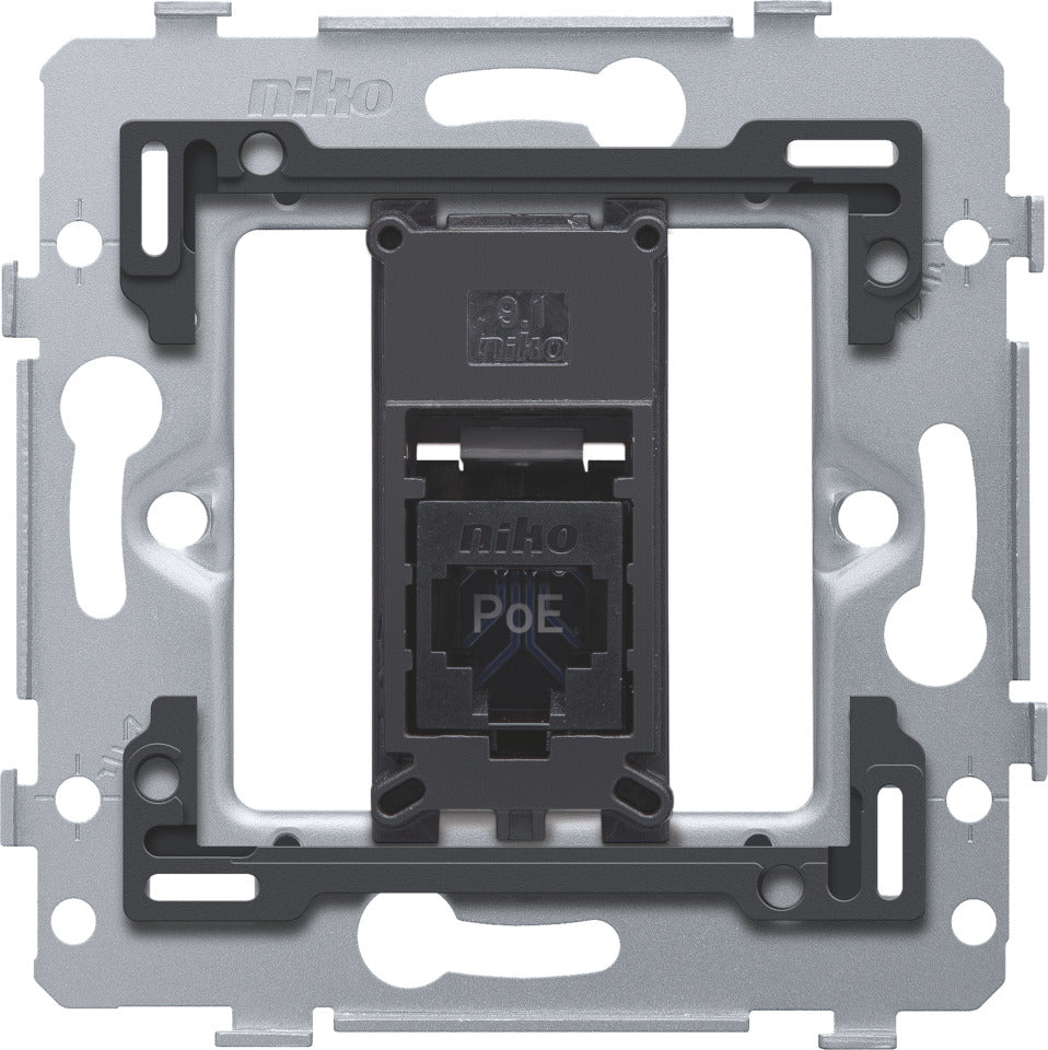 Niko Enkele RJ45 UTP Cat6 PoE++ Platte Wandcontactdoos - 170-79261