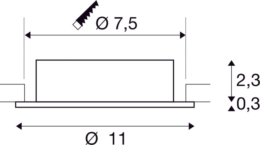SLV Nieuwe Tria 75 XL Ronde GU10 Inbouw Plafondlamp Zwart - 1007625