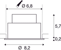 SLV Nieuwe Tria 68 LED Inbouwspot IP65 3000K Zwart - 1007408