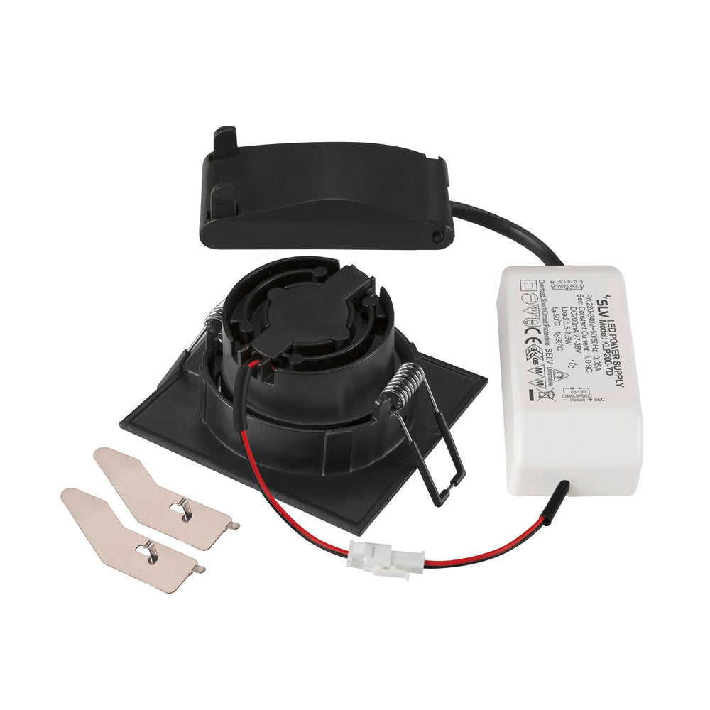 SLV Nieuwe Tria 68 LED Vierkante Inbouw Downlight Zwart 3000K - 1007398