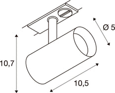 SLV Noblo LED Track Spot 8.4W Zwart 2000-3000K - 1007352