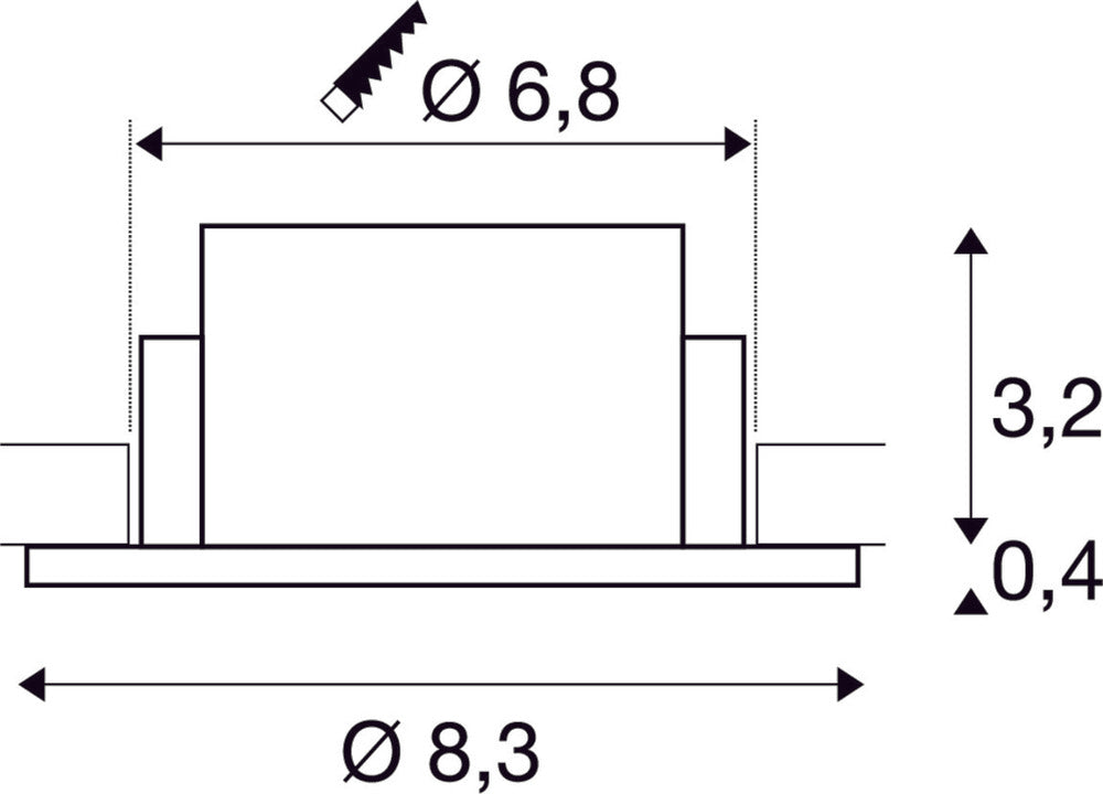 SLV Nieuwe Tria 68 Ronde IP65 Plafondinstallatiering - 1007337