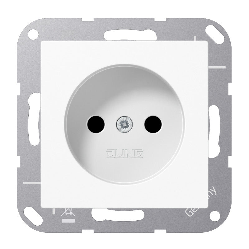 Jung A Serie Niet-Geaarde Wandcontactdoos Alpine Wit - A1510NWW