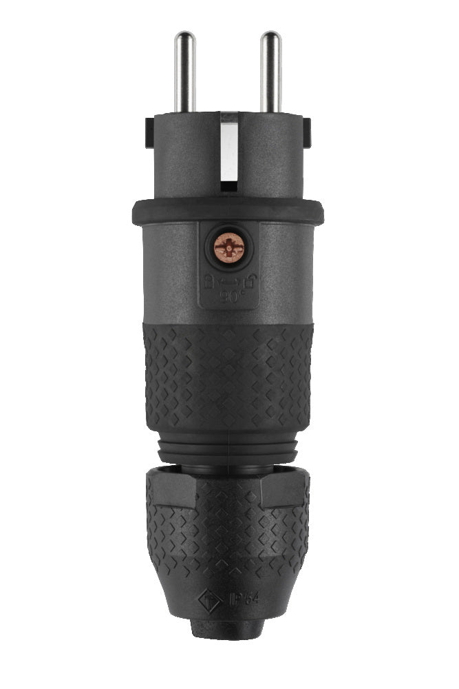 ABL Professionele IP54 Schuko Stekker Zwart 16A - 100000068