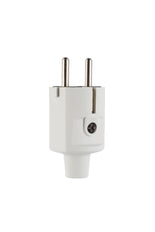 Compacte Schuko Dubbele Aardingsplug IP20 TPE Grijs - 100000046 [2 Stuks]