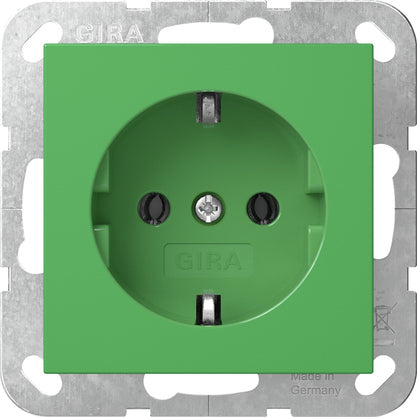 Gira System 55 Green SCHUKO Socket Outlet 16A 250V - 4455107