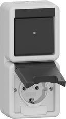 Gira Verticale Schakelaar Stopcontact Combinatie IP44 Grijs - 417630