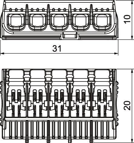 Universeel 5-Draad Hefterminalblok 450V 32A - 2054425 [45 Stukken]