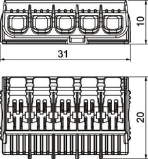 Universeel 5-Draad Hefterminalblok 450V 32A - 2054425 [45 Stukken]