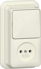 Gira Opbouw 2-Pole Schakelstopcontact Combinatie Crème Wit - 447610