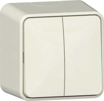 Gira Serie Opbouw Dubbele Wip Schakelaar Crème Wit - 310512