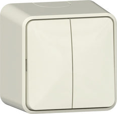 Gira Serie Opbouw Dubbele Wip Schakelaar Crème Wit - 310512