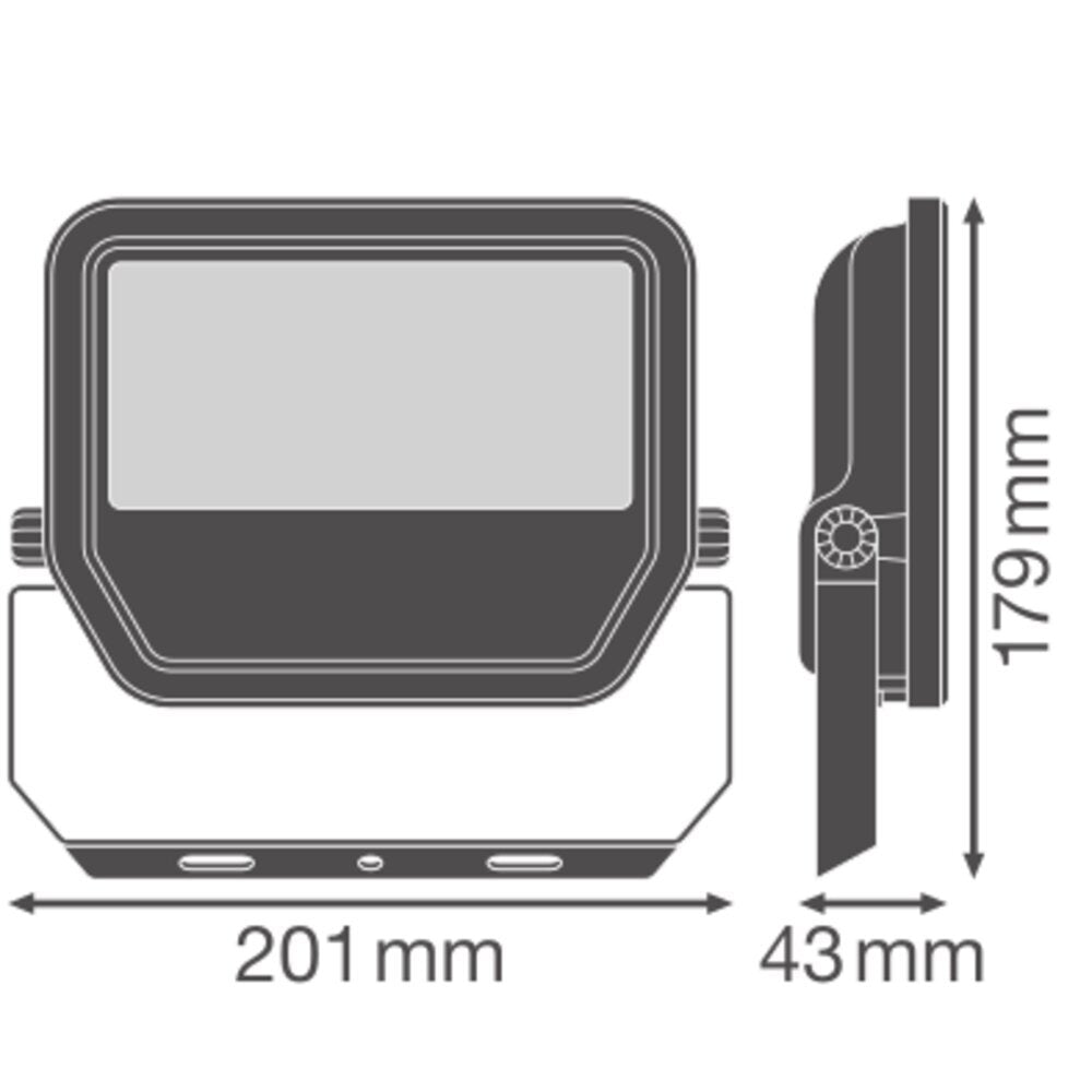 Led Floodlight 41W 6000Lm Ip66 3000K Zwart - 4099854305924