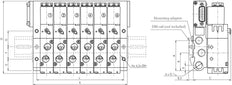 G1/4'' 4x Pneumatisch Ventiel Terminal 24V DC 1,5-8bar/21,0-112psi Meerpolig E.MC