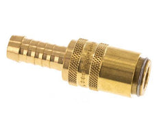 Messing DN 6 Tempereerkoppeling Snelkoppeling 9 mm Slangpilaar Dubbele afsluiting