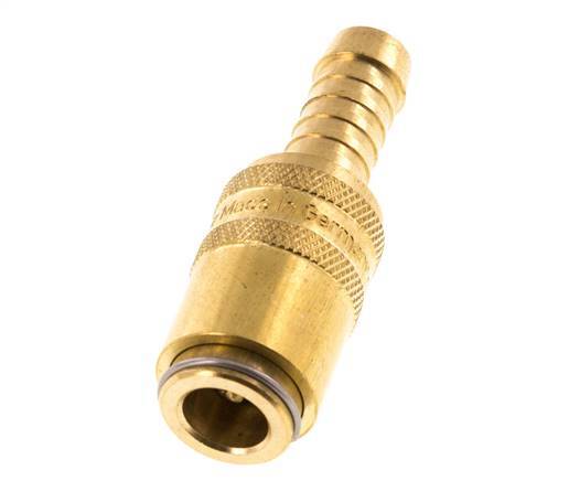 Messing DN 6 Tempereerkoppeling Snelkoppeling 9 mm Slangpilaar Dubbele afsluiting