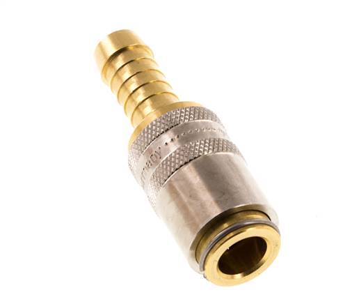 Messing DN 6 Tempereerkoppeling Snelkoppeling 9 mm Slangpilaar