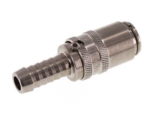 RVS DN 6 Tempereerkoppeling Snelkoppeling 9 mm Slangpilaar Dubbele afsluiting
