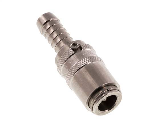 RVS DN 6 Tempereerkoppeling Snelkoppeling 9 mm Slangpilaar Dubbele afsluiting