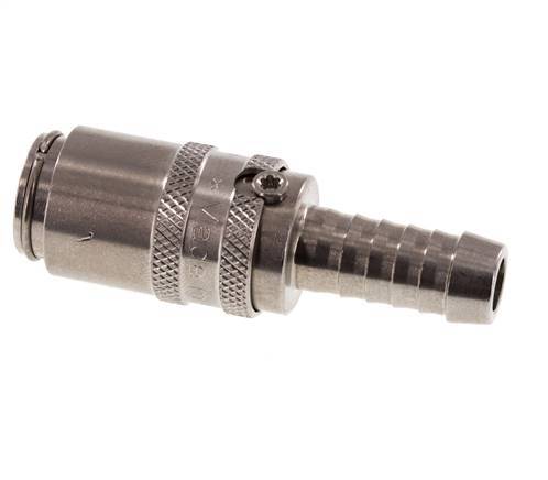 RVS DN 6 Tempereerkoppeling Snelkoppeling 9 mm Slangpilaar Dubbele afsluiting