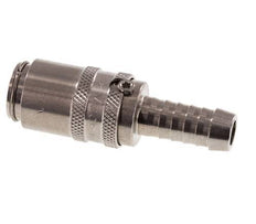 RVS DN 6 Tempereerkoppeling Snelkoppeling 9 mm Slangpilaar Dubbele afsluiting