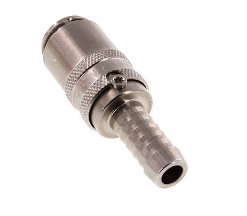 RVS DN 6 Tempereerkoppeling Snelkoppeling 9 mm Slangpilaar Dubbele afsluiting
