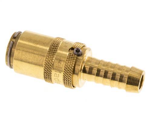 Messing DN 6 Tempereerkoppeling Snelkoppeling 9 mm Slangpilaar Loskoppelbeveiliging Dubbele afsluiting