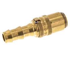 Messing DN 6 Tempereerkoppeling Snelkoppeling 9.5 mm Slangpilaar Loskoppelbeveiliging Dubbele afsluiting