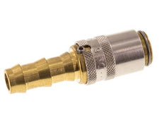 Messing DN 6 Tempereerkoppeling Snelkoppeling 9.5 mm Slangpilaar Loskoppelbeveiliging