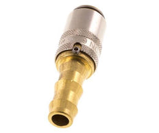 Messing DN 6 Tempereerkoppeling Snelkoppeling 9.5 mm Slangpilaar Loskoppelbeveiliging