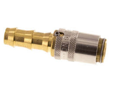 Messing DN 6 Tempereerkoppeling Snelkoppeling 9.5 mm Slangpilaar Loskoppelbeveiliging