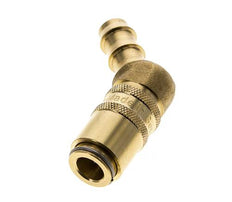 Messing DN 6 Tempereerkoppeling Snelkoppeling 9.5 mm Slangpilaar Dubbele afsluiting 45-deg