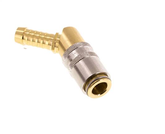 Messing DN 6 Tempereerkoppeling Snelkoppeling 9 mm Slangpilaar 45-deg