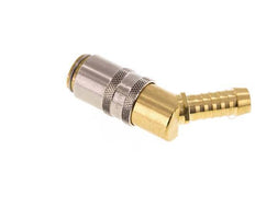 Brass DN 6 Mold Coupling Socket 9 mm Hose Pillar 45-deg