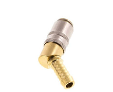Messing DN 6 Tempereerkoppeling Snelkoppeling 9 mm Slangpilaar 45-deg