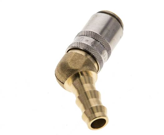 Messing DN 6 Tempereerkoppeling Snelkoppeling 9.5 mm Slangpilaar 45-deg