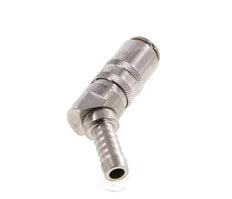 RVS DN 6 Tempereerkoppeling Snelkoppeling 9 mm Slangpilaar Dubbele afsluiting 45-deg