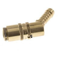 Brass DN 6 Mold Coupling Socket 9 mm Hose Pillar Unlocking Protection Double Shut-Off 45-deg