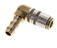 Messing DN 6 Tempereerkoppeling Snelkoppeling 9.5 mm Slangpilaar 90-deg