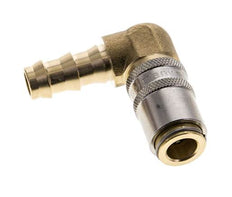 Messing DN 6 Tempereerkoppeling Snelkoppeling 9.5 mm Slangpilaar 90-deg