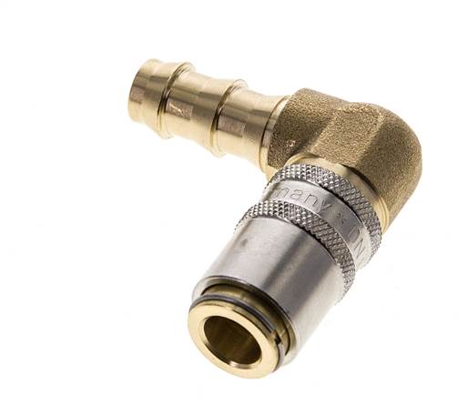 Messing DN 6 Tempereerkoppeling Snelkoppeling 9.5 mm Slangpilaar 90-deg