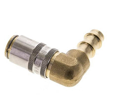 Messing DN 6 Tempereerkoppeling Snelkoppeling 9.5 mm Slangpilaar 90-deg
