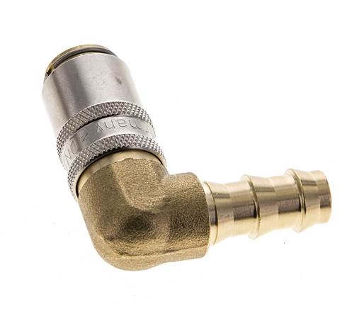 Messing DN 6 Tempereerkoppeling Snelkoppeling 9.5 mm Slangpilaar 90-deg