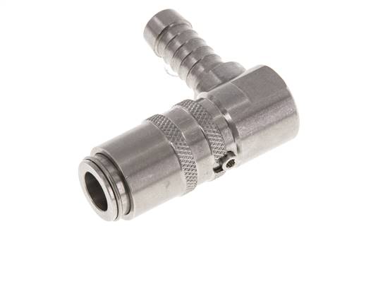 RVS DN 6 Tempereerkoppeling Snelkoppeling 9 mm Slangpilaar 90-deg