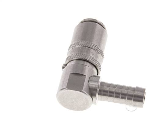 RVS DN 6 Tempereerkoppeling Snelkoppeling 9 mm Slangpilaar 90-deg